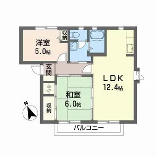 グリーンゲーブルズ A【2階】の間取り