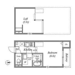 京都府京都市山科区四ノ宮泉水町【アパート】の間取り
