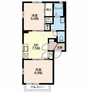 グリーンヒルズ I【1階】の間取り