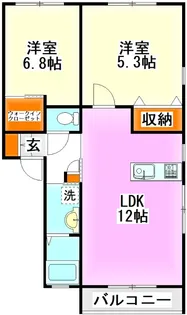 福岡県田川市大字弓削田【アパート】の間取り