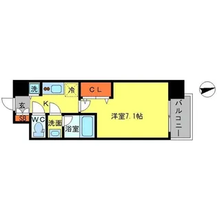 アドバンス難波南シャルム【3階】の間取り