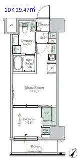 ONE ROOF RESIDENCE KIBA EAST【4階】の間取り