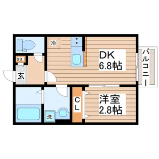 Swee‘Pea卸町(スウィーピー卸町)【2階】の間取り