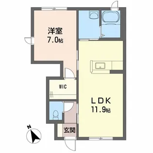 1LDKの間取り画像