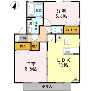 メゾン・ラフィーネ A棟【1階】の間取り