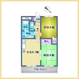 スカイヴィラ綾瀬【3階】の間取り