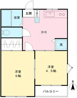 第一登紀和ハイツ【2階】の間取り