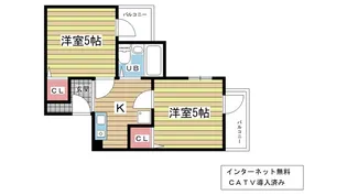 大阪府豊中市岡町北2【マンション】の間取り