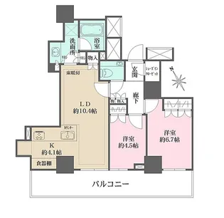 ザ・パークハウス三田ガーデン タワー棟【22階】の間取り