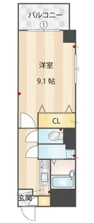 エスティグリーン箱崎【3階】の間取り