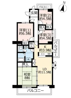 URルミナス箕面の森二番街【4階】の間取り