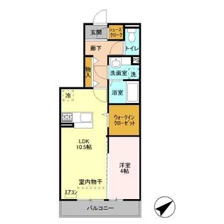 カサ・デ・トレス【2階】の間取り