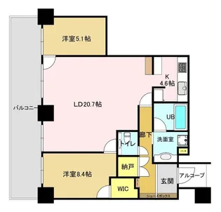 くまもと森都心(ザ・熊本タワー)【34階】の間取り