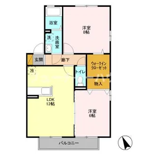 ラ・プランタンC・D【2階】の間取り