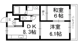 陵南ハイツ【2階】の間取り