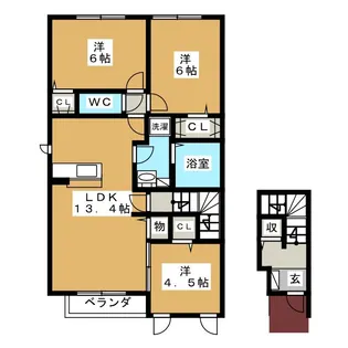 レジネッタ【2階】の間取り