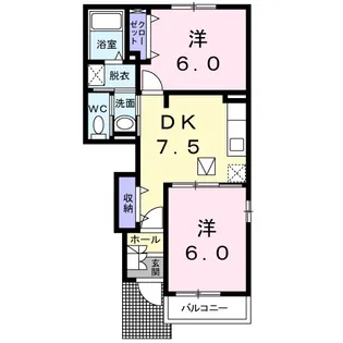 パーク リア レジデンスA【1階】の間取り