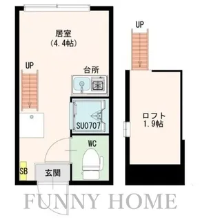 東京都目黒区中央町2【アパート】の間取り