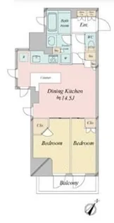 レジディア中目黒III【10階】の間取り