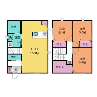 愛知県小牧市堀の内5【一戸建】の間取り
