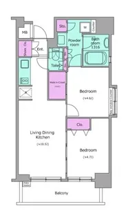 レジディア浅草橋【7階】の間取り