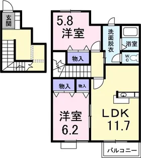 ソルボンヌ【2階】の間取り