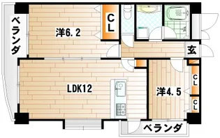 ラフィーネ小倉【5階】の間取り