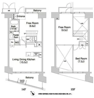 コンフォリア芝浦バウハウス【14階】の間取り