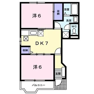 メゾンアベニュB棟【1階】の間取り