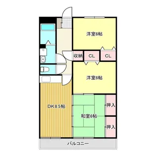 テンダーパレス【3階】の間取り