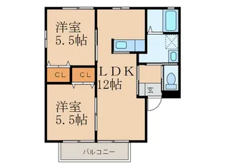 ハッピータウン A棟【1階】の間取り