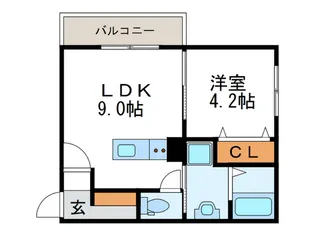 フィユフラッツ中桜塚【2階】の間取り