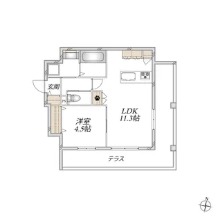 メルベーユ都筑【1階】の間取り