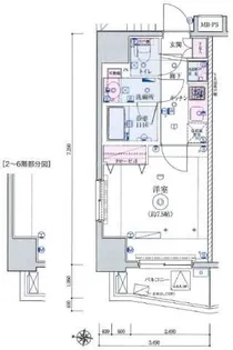 リヴシティ田町【5階】の間取り