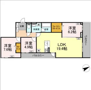 D-residence稲城【2階】の間取り