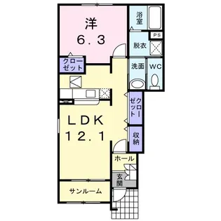 フリーデ石井I【1階】の間取り