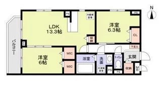 コモド戸越【3階】の間取り