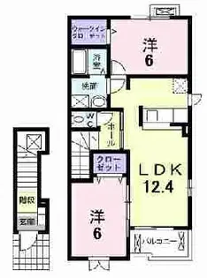 クレメント指月【2階】の間取り