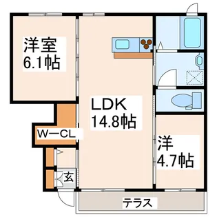 シャーメゾン宮原【1階】の間取り