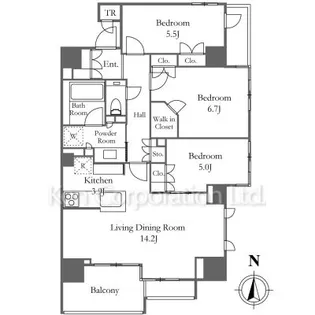 プラウド奥沢【3階】の間取り