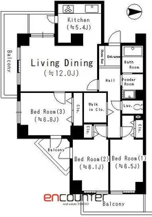 Daiwa Grace Maison 大島I【6階】の間取り
