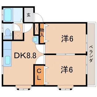 西町アパートA棟【2階】の間取り