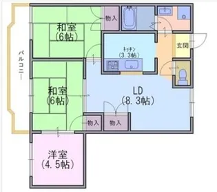 サンバースト山崎/3F【3階】の間取り