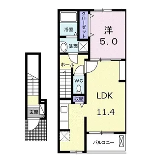 メゾンド ソレイユ III【2階】の間取り