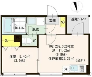 ハーモニーテラス新今里【1階】の間取り