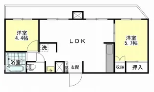 パレス神栖【4階】の間取り