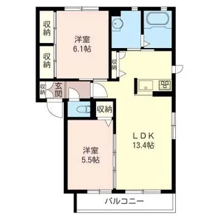 カーサ・グラシアス B【1階】の間取り