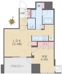 パークタワー上野池之端【15階】の間取り