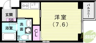 ラ・ウェゾン須磨エルロロ【2階】の間取り