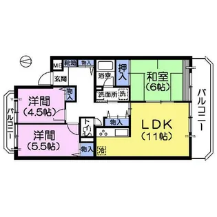 パレ・ヴェール【1階】の間取り